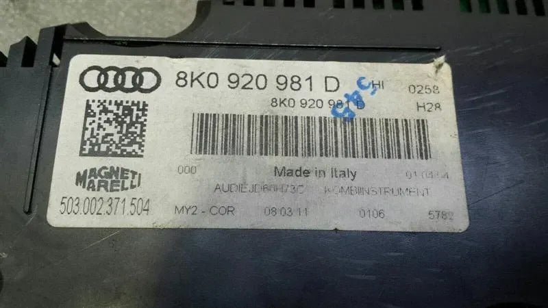 Audi A4 8K 8K0920981D Instrument Cluster RHD MPH Right Hand Drive 2.0TDI