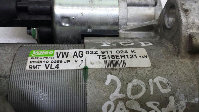 VW Passat Starter Engine 02Z911024K Starter 2.0TDI 2010 AUDI Skoda