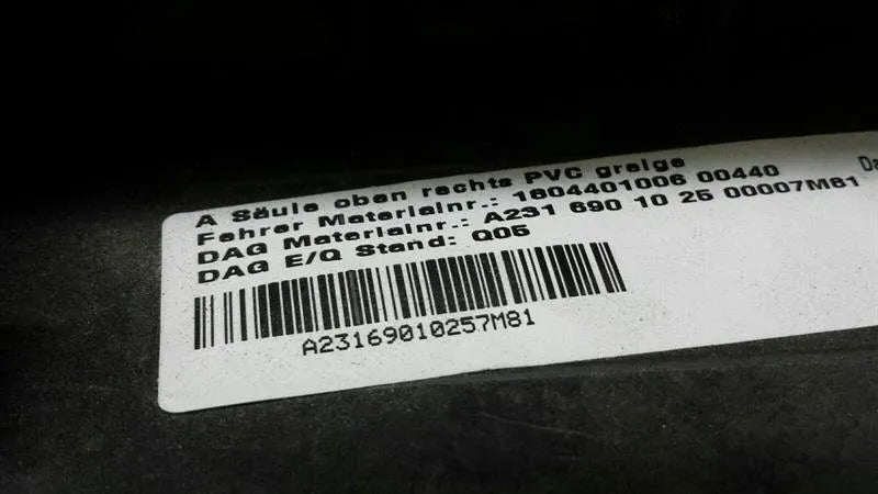 Mercedes SL R231 A-Pillar Bezel Cover A2316900925 A-Post Covers