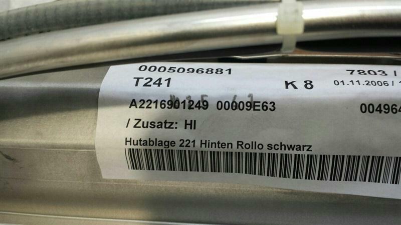 Mercedes S-Class W221 Parcel Shelf A2218102920 Parcel Shelf Roller Blind