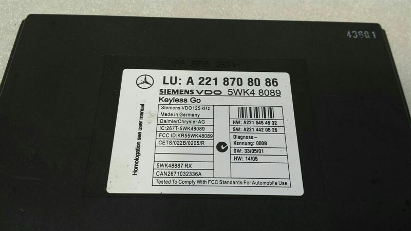 Mercedes S-Class W221 Keyless Go module A2218708086 Keyless Go ECU