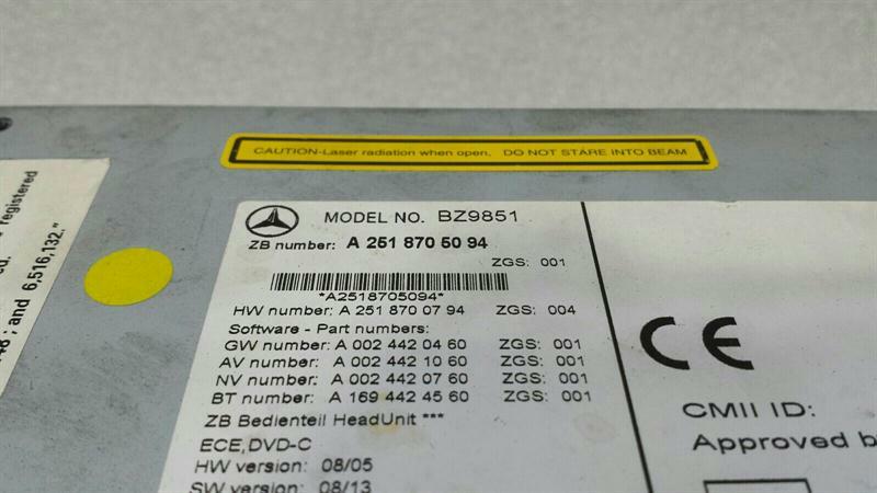 Mercedes R Class W251 Navigation Monitor A2518705094 Sat Display FAULTY
