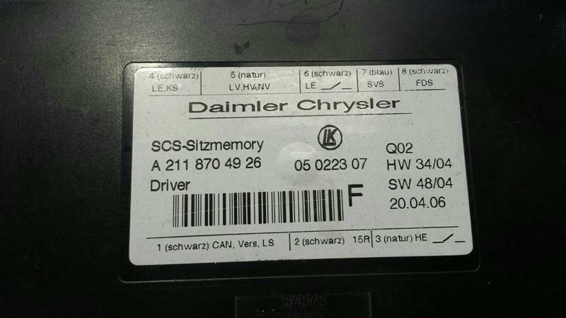 Mercedes R Class W251 front seat module A2118705026 front seat control unit