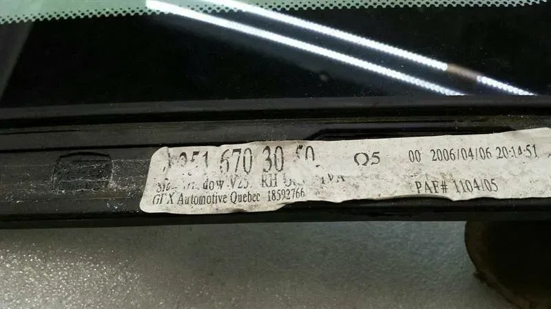 Mercedes R Class W251 RRH Quarter Glass A2516703050 Door Glass 1/4 Rear Right