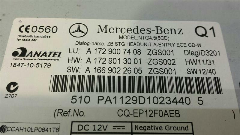 Mercedes SLK R172 CD player A1729007408 audio system controller navigation