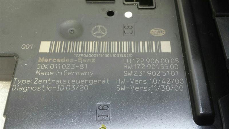Mercedes SLK R172 Fuse Box A1729060005 Fuse Box SAM