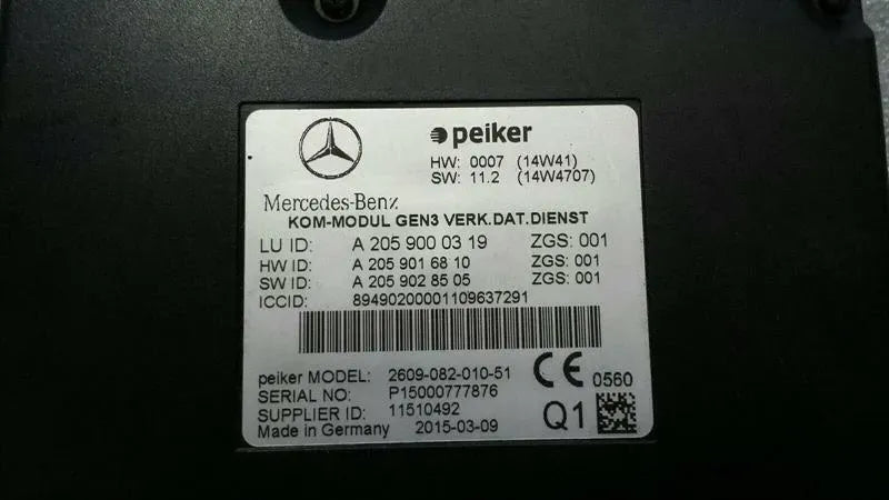 Mercedes C Class W205 Telematic Electronic Module A2059000319 Telematic Module