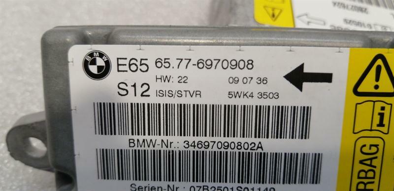 BMW 7 series E65 safety modules ECU set 6970889 air control unit SRS set
