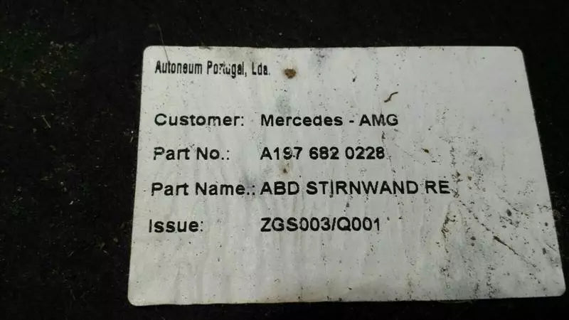Mercedes GT C190 GT R AMG UNDERTRAY A1976820011 underfloor trim