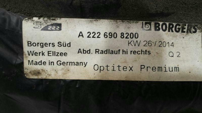MERCEDES S-CLASS W222 RRH WHEEL ARCH LINER A2226908200 WHEEL ARCH COVER HR