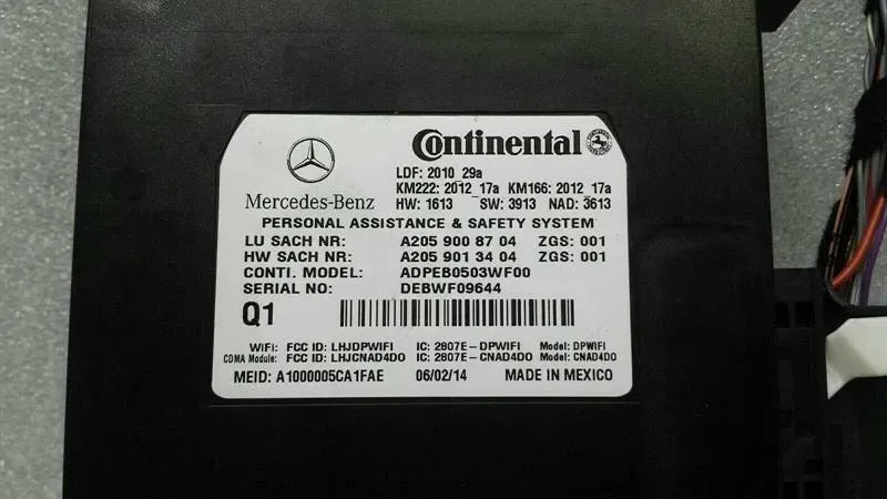 MERCEDES S W222 COMMUNICATION/EMERGENCY CALL MODULE A2059008704 SAFETY MODULE