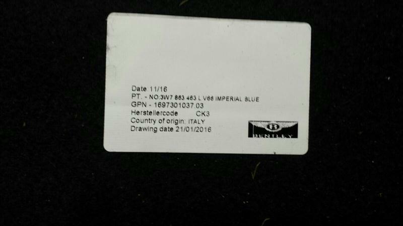 Bentley Continental GTC CONVERTIBLE BOAT FLOOR SET 3W7863463L Boot Liner