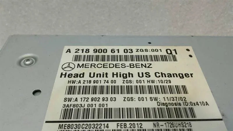 MERCEDES CLS W218 CD Changer A2189006103 CD Changer USA COMAND HIGH 6CD HD