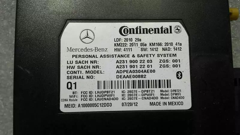Mercedes CLS W218 Telephone Control Unit A2319002203 Telephone Module