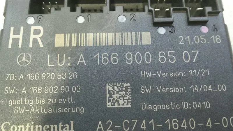 Mercedes GLS X166 rear right door module A1669006507 door control unit rear RE