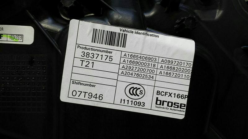 Mercedes GLS X166 Left Front Door Winder A1667201102 Window Regulator Front Left