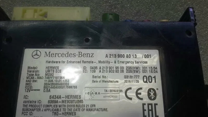 Mercedes S-Class W222 Multimedia Module A2139008013 Control Unit Interface
