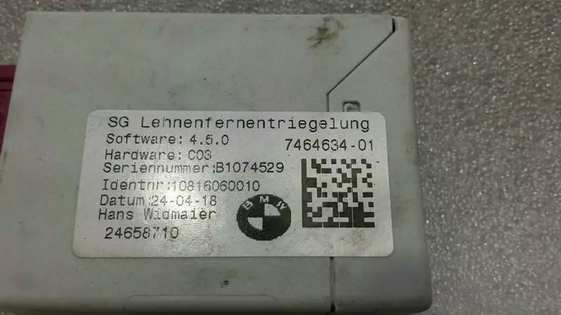 BMW X1 F48 Backrest Release Module 7464634 Backrest Control Unit