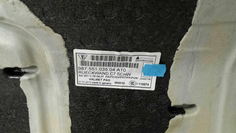 Porsche Cayman 987 Luggage Compartment Cover 98755103504 Boot Liner