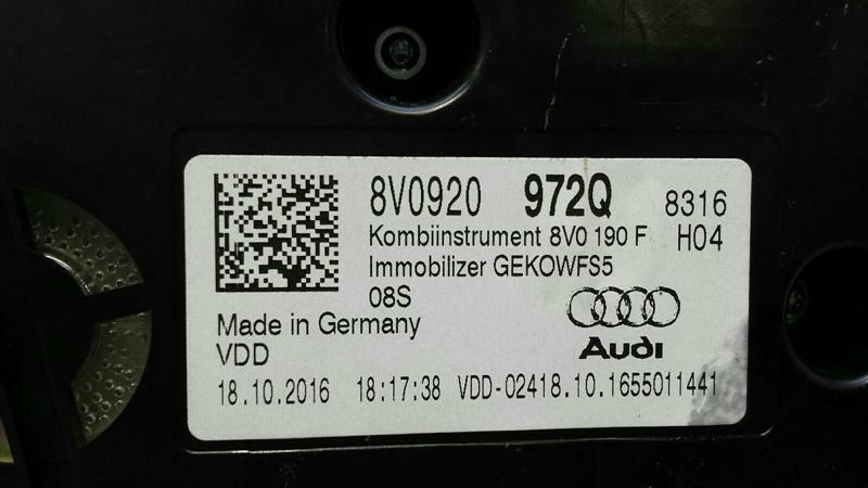 Audi S3 8V Instrument Cluster 8V0920972Q Speedometer MPH