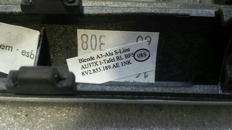 Audi S3 8V RHD veneer set 8V2853189AE right handlebar aluminium aluminium