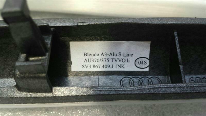 Audi S3 8V RHD veneer set 8V2853189AE right handlebar aluminium aluminium