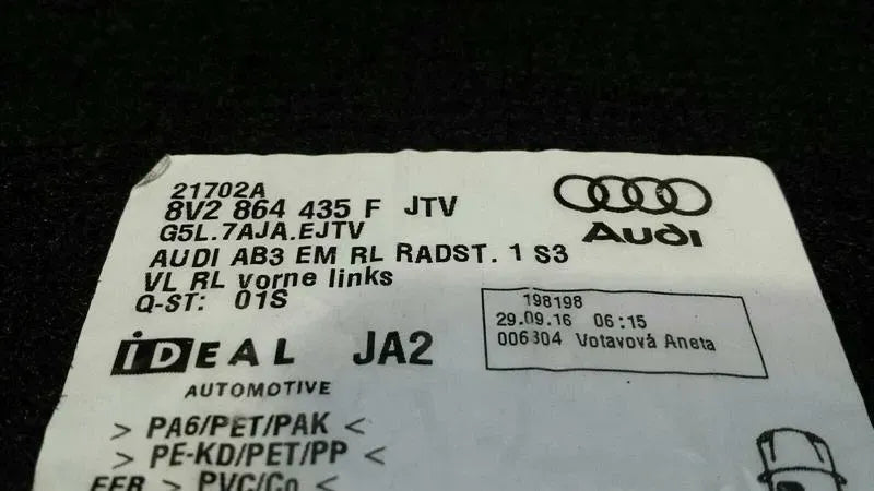 Audi S3 8V RHD Floor Carpet Matte Set 8V2864435F Right Handlebar
