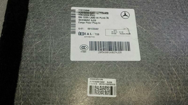 Mercedes C Class W205 Boat Floor A2056801602 Boot Liner
