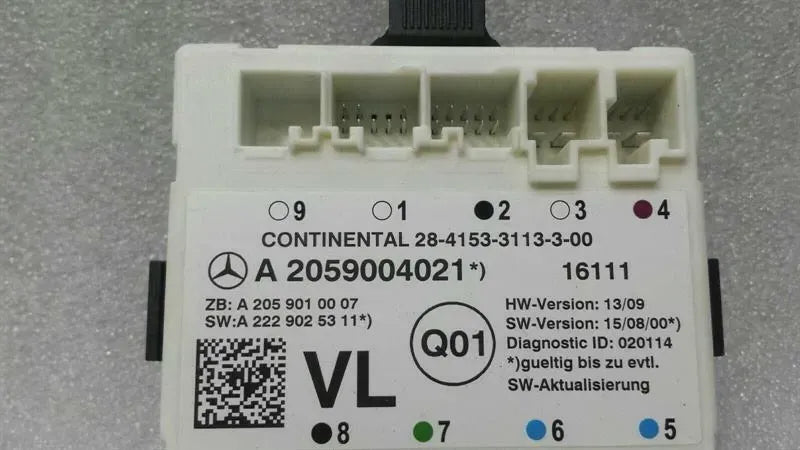 Mercedes C Class W205 FLH Door Module A2059004021 Door Control Unit Front Left