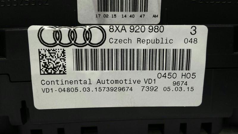 Audi A1 8X Instrument Cluster 8XA920980 Speedometer MPH 1.4 TFSI