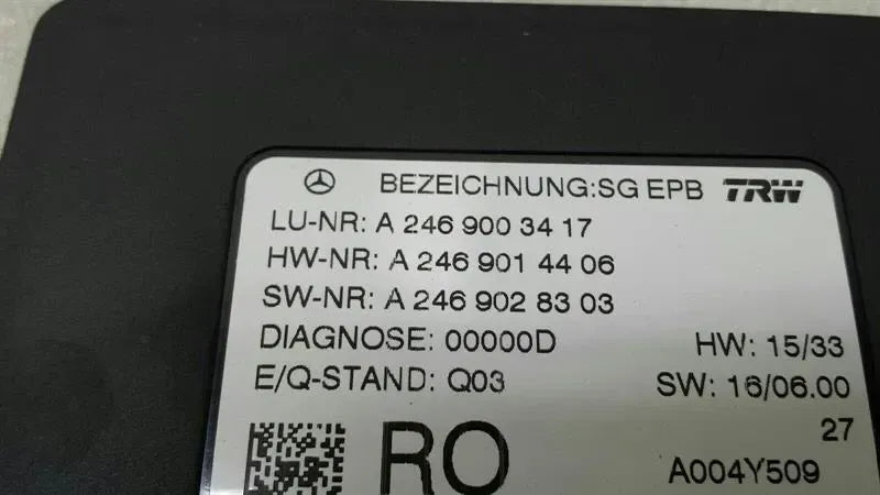 Mercedes GLA X156 W176 Park Brake Module A2469003417 ECU Parking Brake