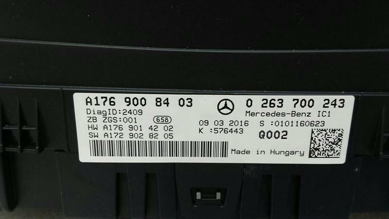Mercedes A Class W176 Instrument Cluster A1769008403 Speedometer MPH Diesel