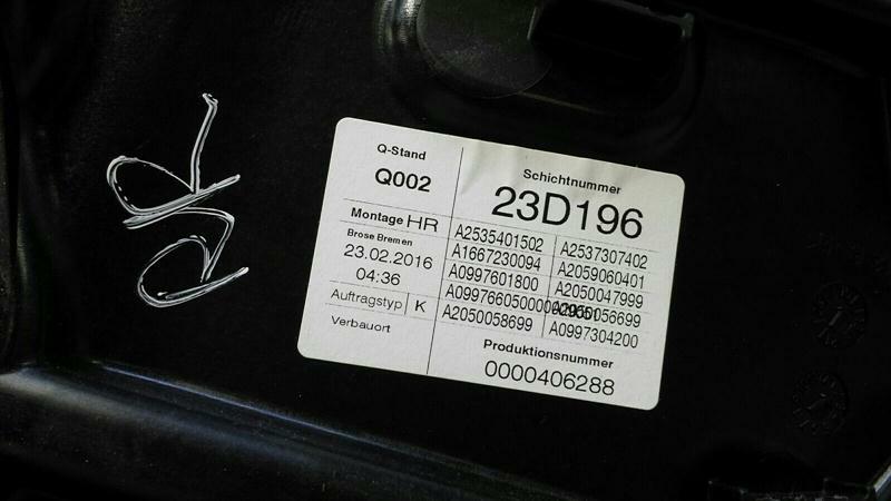 Mercedes GLC X253 Right Rear Door Winder A2537308002 Window Regulator Rear Right
