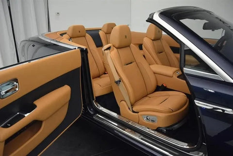 ROLLS ROYCE LEATHER Tan/Navy Blue Repair leather pieces leather pieces repair-