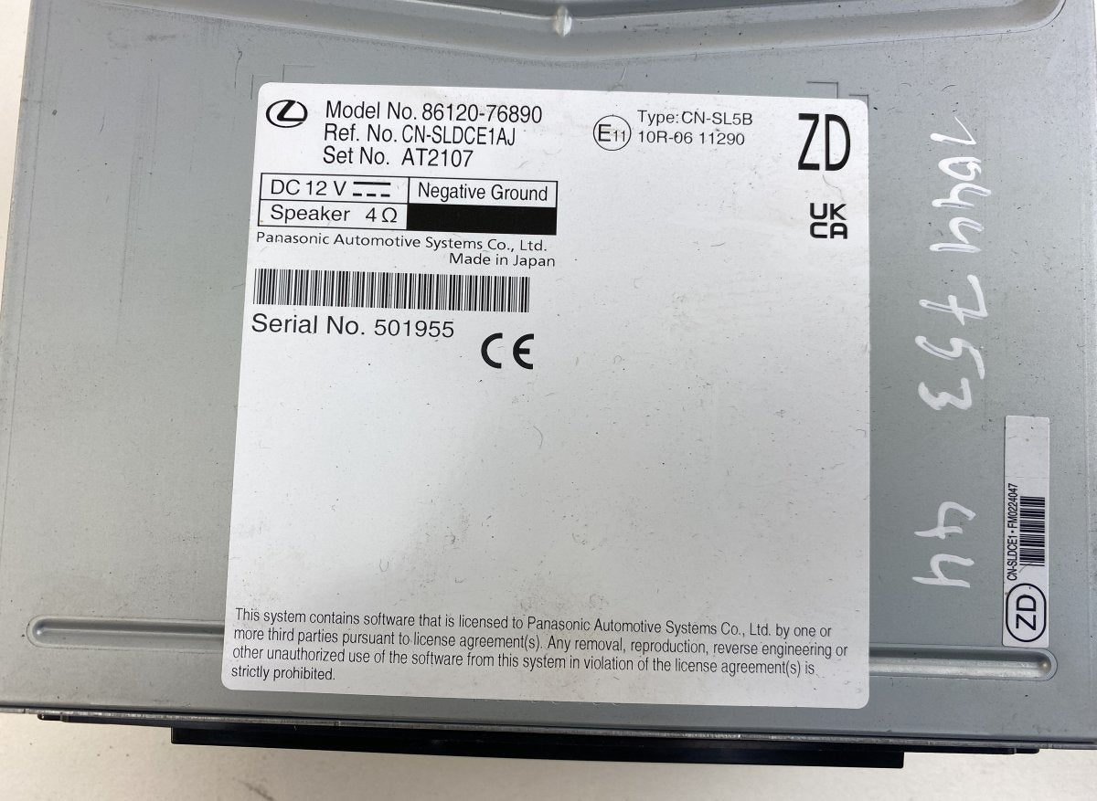 8612076890 Radio LEXUS UX (AA10, AH10) (2018-)