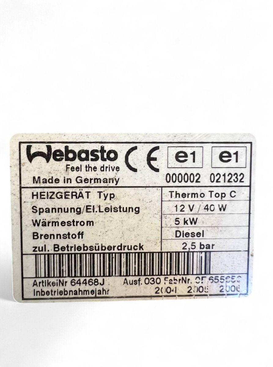 64126918942 6918942 Auxiliary / pakring heater (webasto) BMW X5 (E53) (2000-2007)