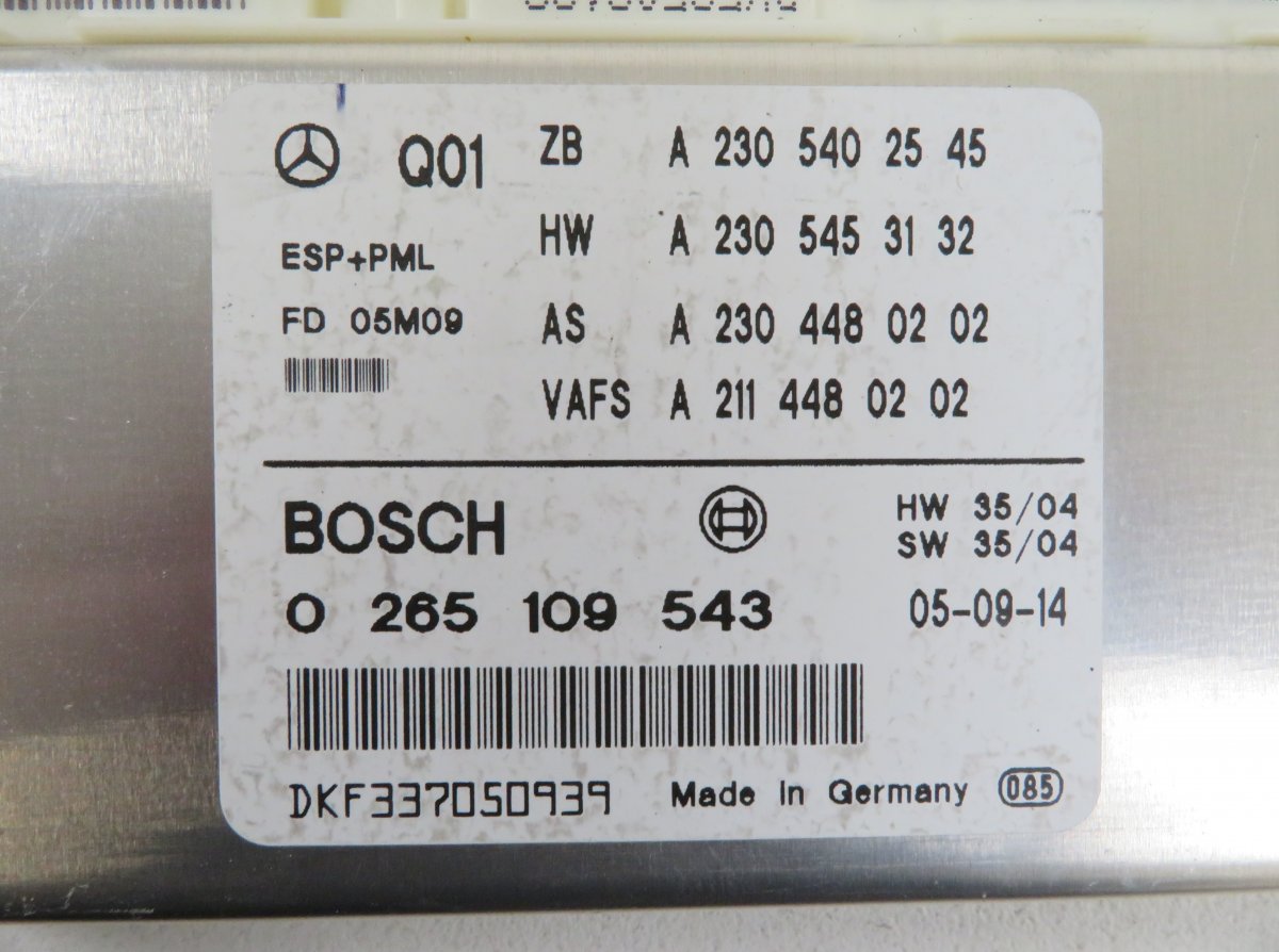 A2305402545 2305402545 A2305402845 A2305402445 ESP control unit MERCEDES-BENZ SL-CLASS (R230) (2001-2012)