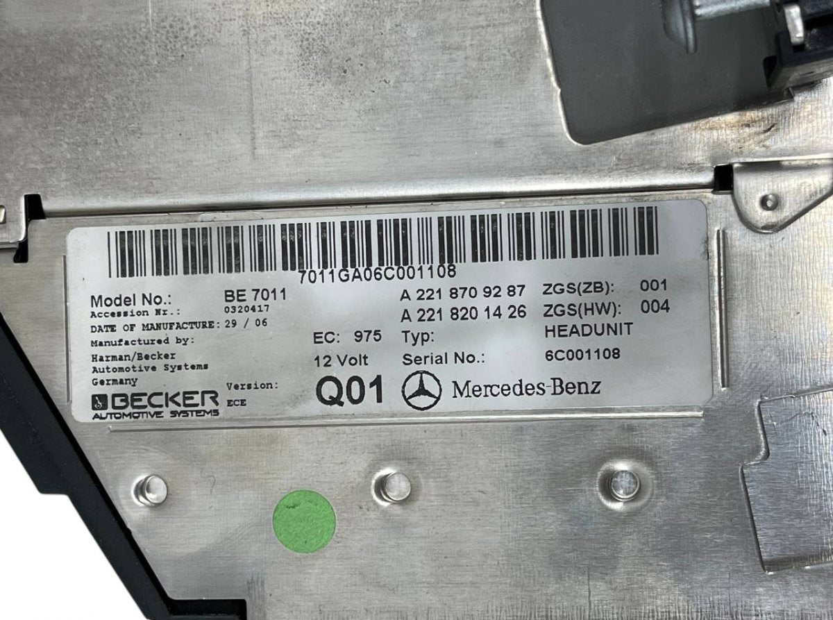 BE7011 2218709287 2218201426 2218703591 2218708285 2218702686 2218703685 Radio MERCEDES-BENZ S-CLASS (W221) (2005-2013)