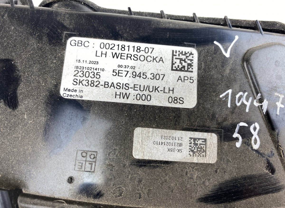5E7945307 Inner tail light, left SKODA OCTAVIA IV (NX, NN) (2019-)