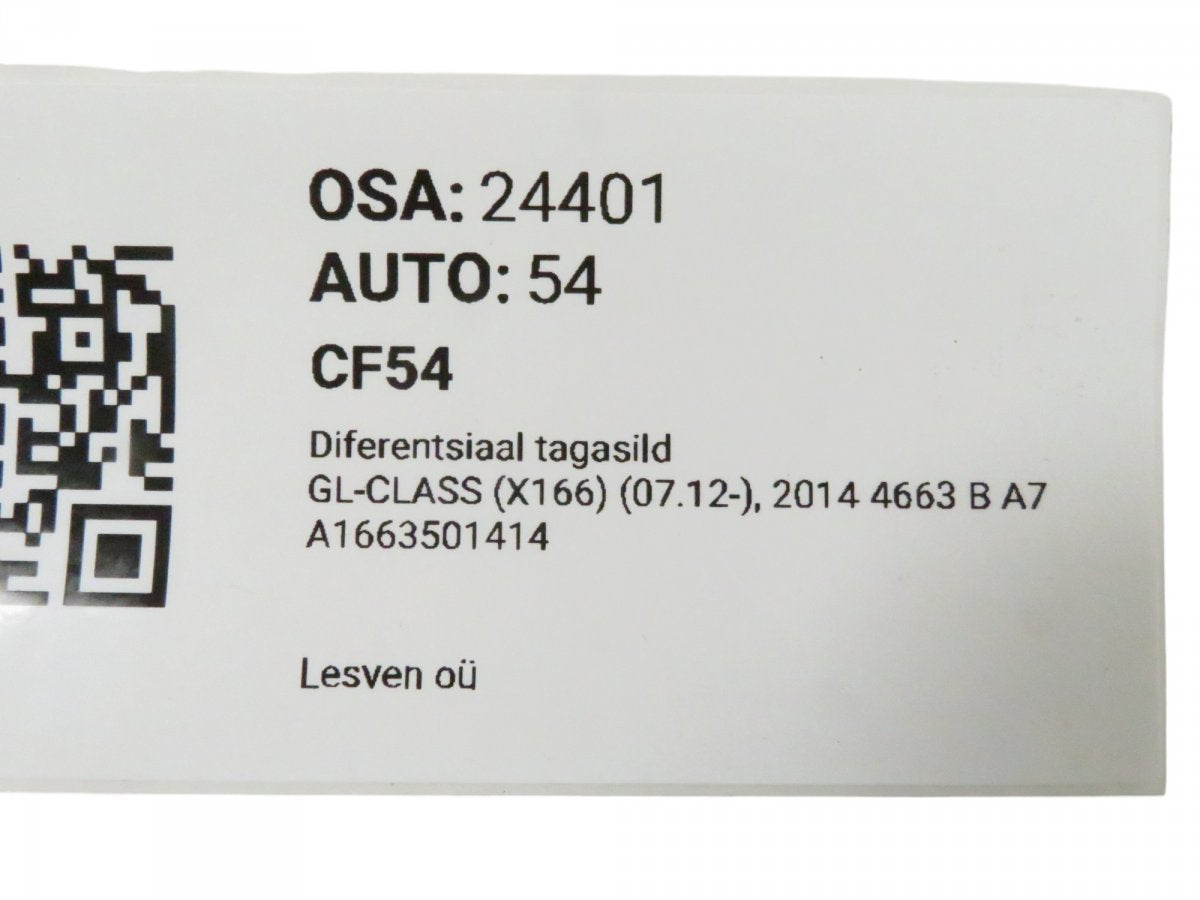 A1663501414 Rear axle differential MERCEDES-BENZ GL-CLASS (X166) (2012-2019)