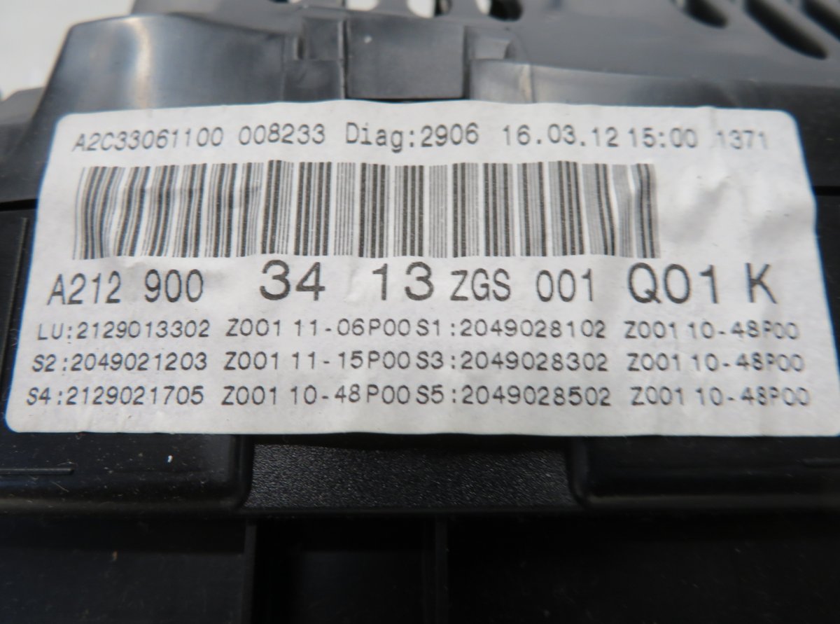 2129003413 A2129003413 Instrument Cluster MERCEDES-BENZ E-CLASS (W212) (2009-2016)
