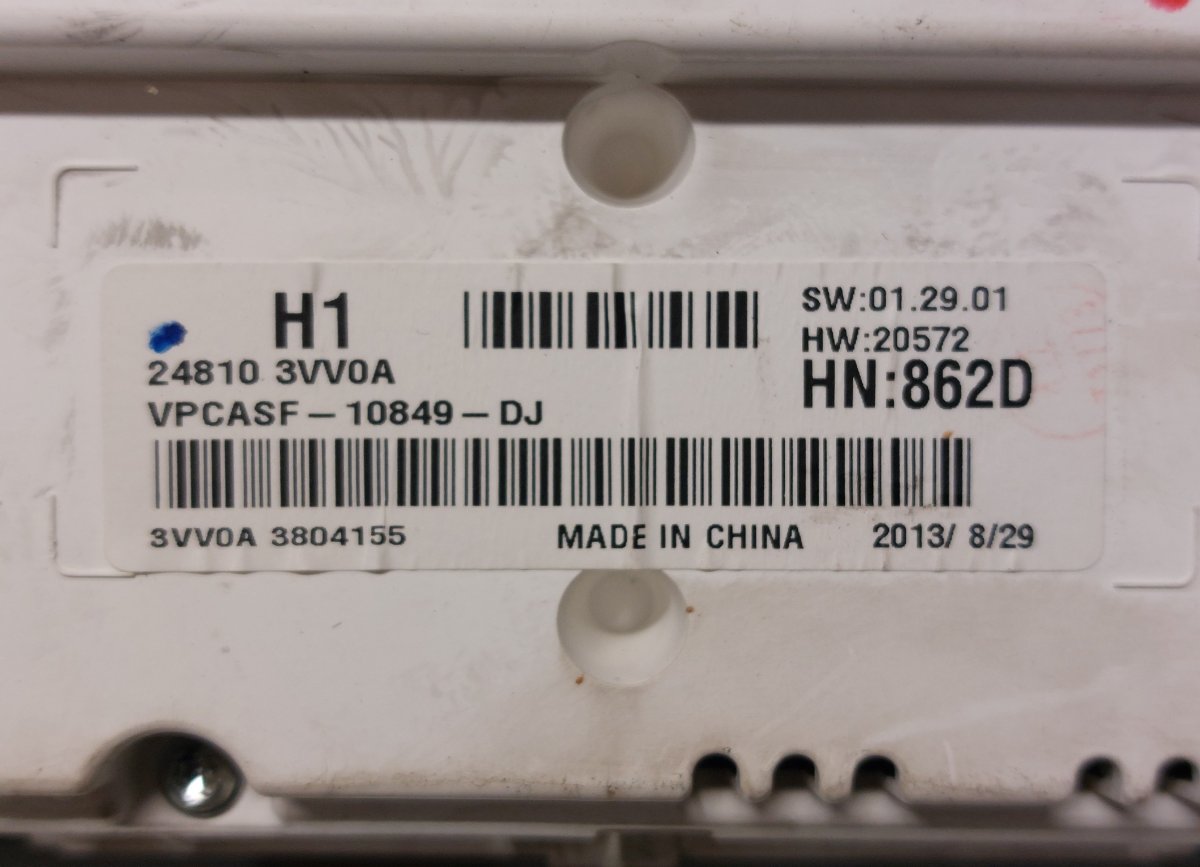 248103VV0A VPCASF-10849-DJ VPCASF10849DJ Instrument Cluster NISSAN NOTE II (E12) (2013-2019)