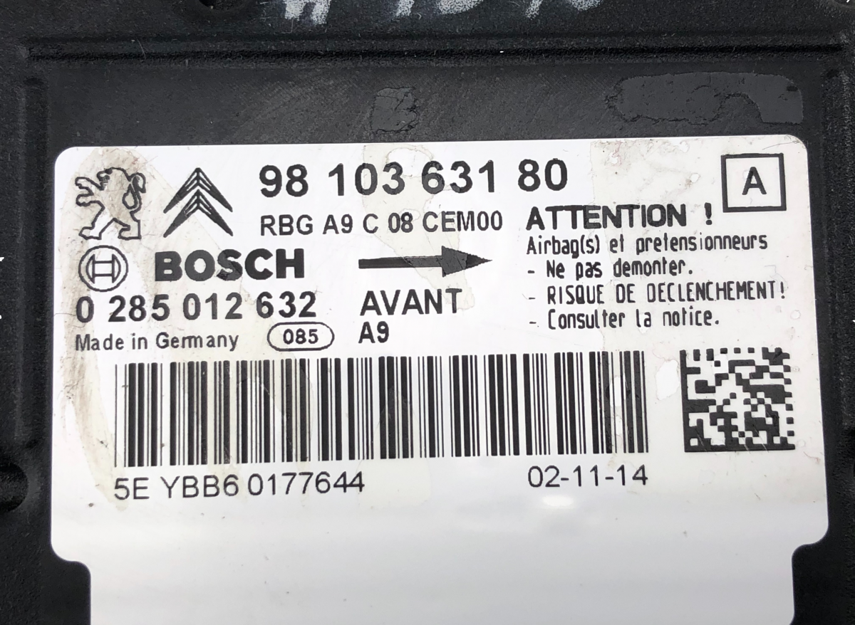 0285012632 Airbag Control Unit PEUGEOT 208 I (A9) (2012-2019)