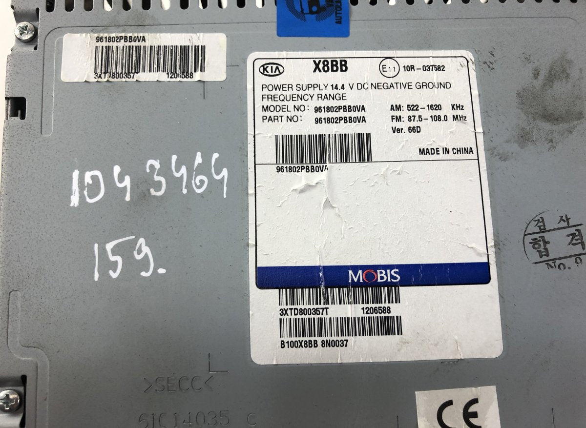961802PBB0VA Radio KIA SORENTO II (XM) (2009-2015)