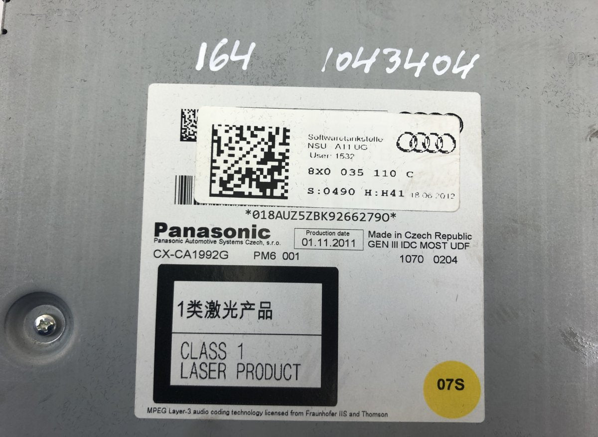 8X0035110C CD Changer AUDI A6 / A6 ALLROAD (C7, 4G) (2010-2018)