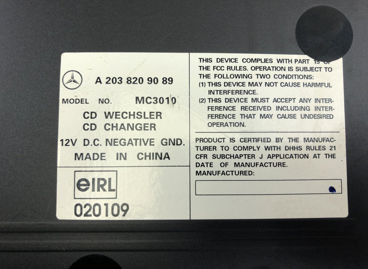 A2038209089 CD Changer MERCEDES-BENZ SL-CLASS (R230) (2001-2012)