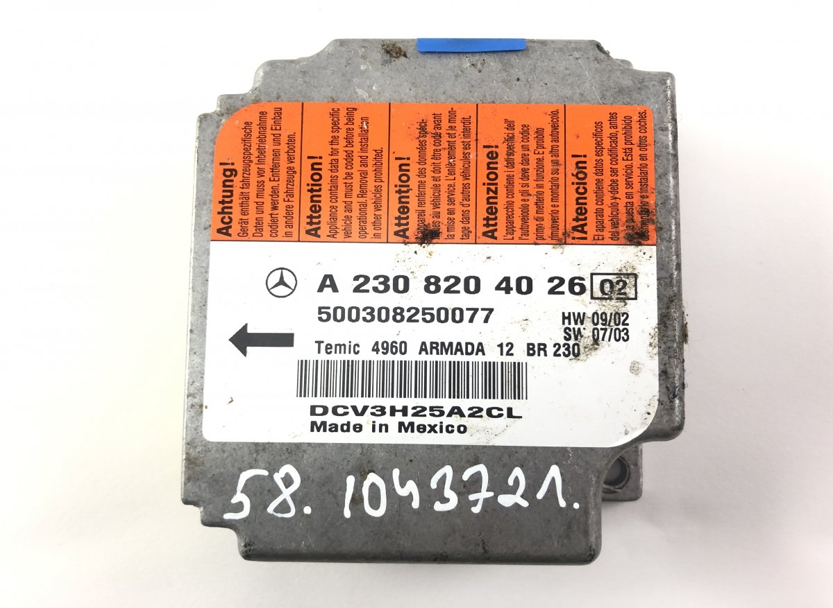 A2308205626 Airbag Control Unit MERCEDES-BENZ SL-CLASS (R230) (2001-2012)