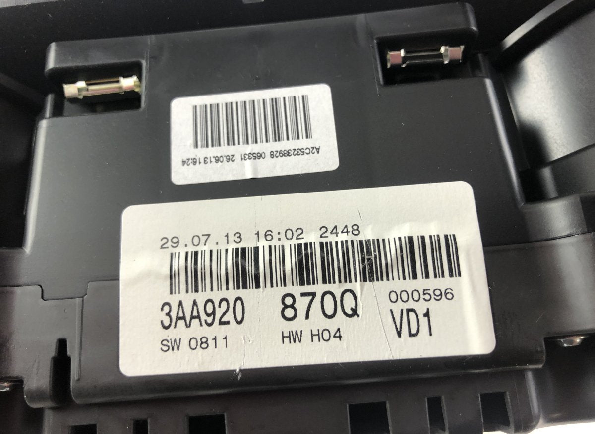 3AA920870Q Instrument Cluster VW PASSAT B7 / ALLTRACK (2010-2015)