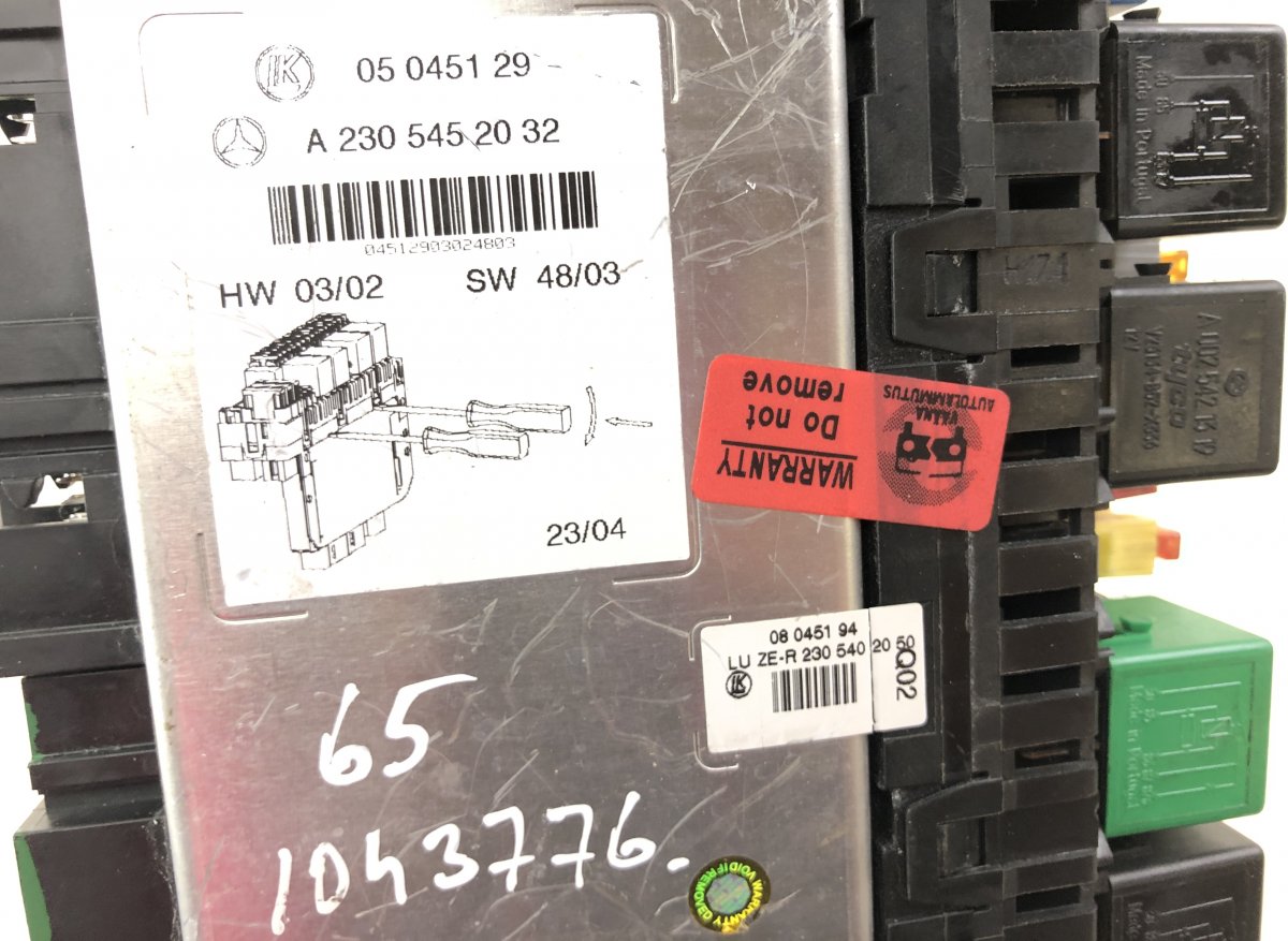 10091518 Fuse box MERCEDES-BENZ SL-CLASS (R230) (2001-2012)