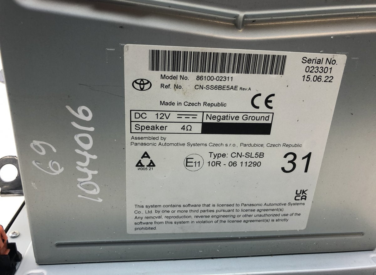8610002312 Radio TOYOTA COROLLA XII (E210) (2018-)